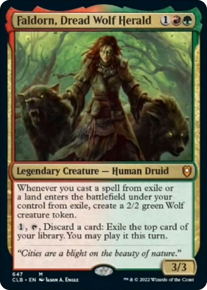 Faldorn, Dread Wolf Herald #647 M - Commander Legends: Battle for Baldur's Gate Pokemon card
