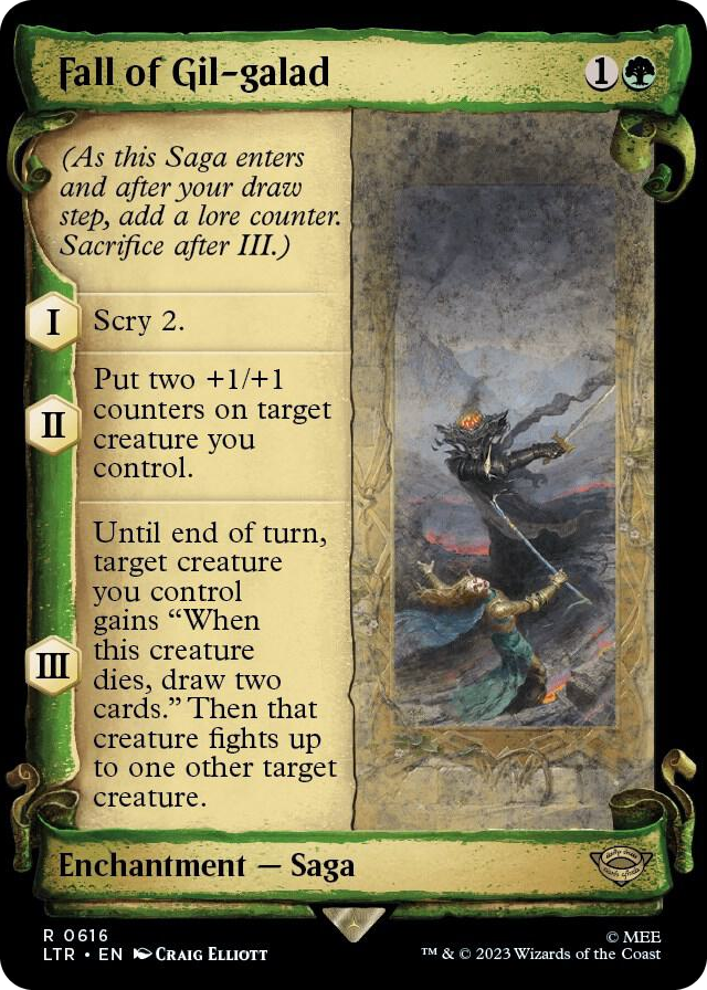Fall of Gil-galad (Showcase Scrolls) #616 R - Universes Beyond: The Lord of the Rings: Tales of Middle-earth Pokemon card
