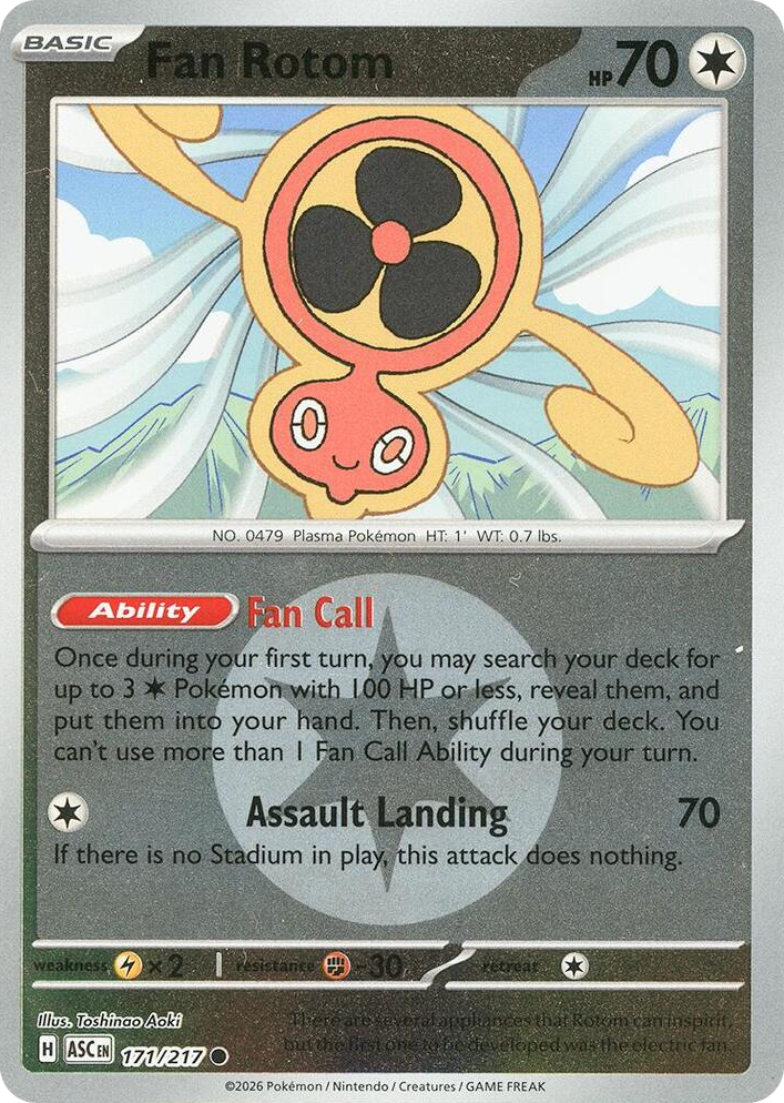0171 Fan Rotom - 171/217 (Energy Symbol Pattern) Common Ascended Heroes
