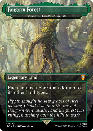 0377 Fangorn Forest - Yavimaya, Cradle of Growth (Borderless) M Commander: The Lord of the Rings: Tales of Middle-earth