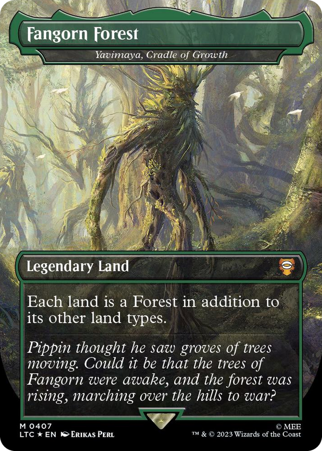 0407 Fangorn Forest - Yavimaya, Cradle of Growth (Borderless) (Surge Foil) M Commander: The Lord of the Rings: Tales of Middle-earth