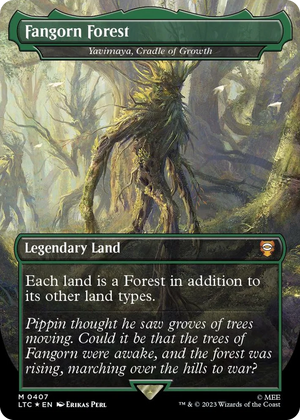 0407 Fangorn Forest - Yavimaya, Cradle of Growth (Borderless) (Surge Foil) M Commander: The Lord of the Rings: Tales of Middle-earth