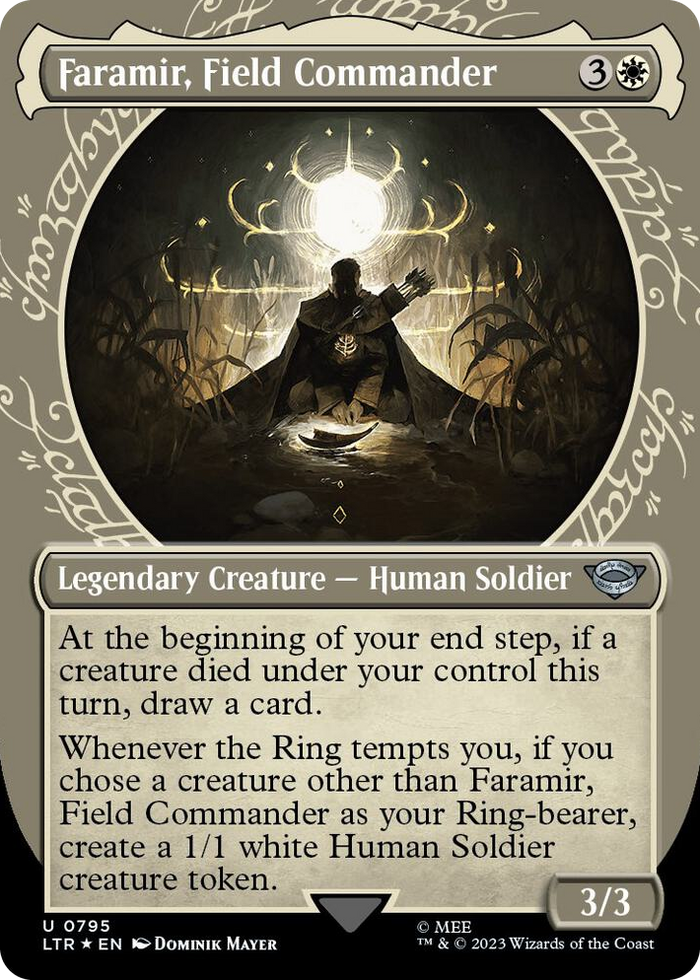 Faramir, Field Commander (Showcase) (Surge Foil) #795 U - Universes Beyond: The Lord of the Rings: Tales of Middle-earth Pokemon card