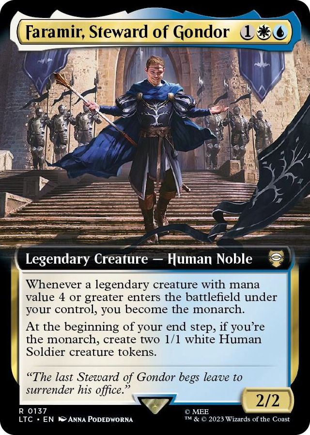 Faramir, Steward of Gondor (Extended Art) #137 R - Commander: The Lord of the Rings: Tales of Middle-earth Pokemon card