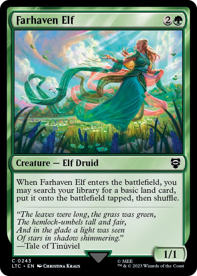 Farhaven Elf #243 C - Commander: The Lord of the Rings: Tales of Middle-earth Pokemon card