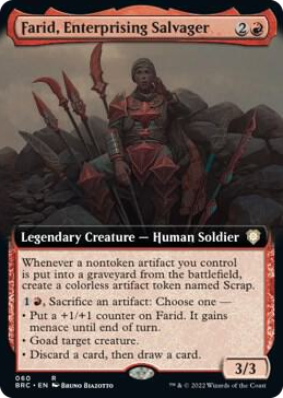 0060 Farid, Enterprising Salvager (Extended Art) R Commander: The Brothers' War