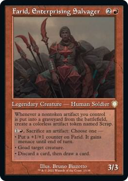 0013 Farid, Enterprising Salvager (Retro Frame) R Commander: The Brothers' War