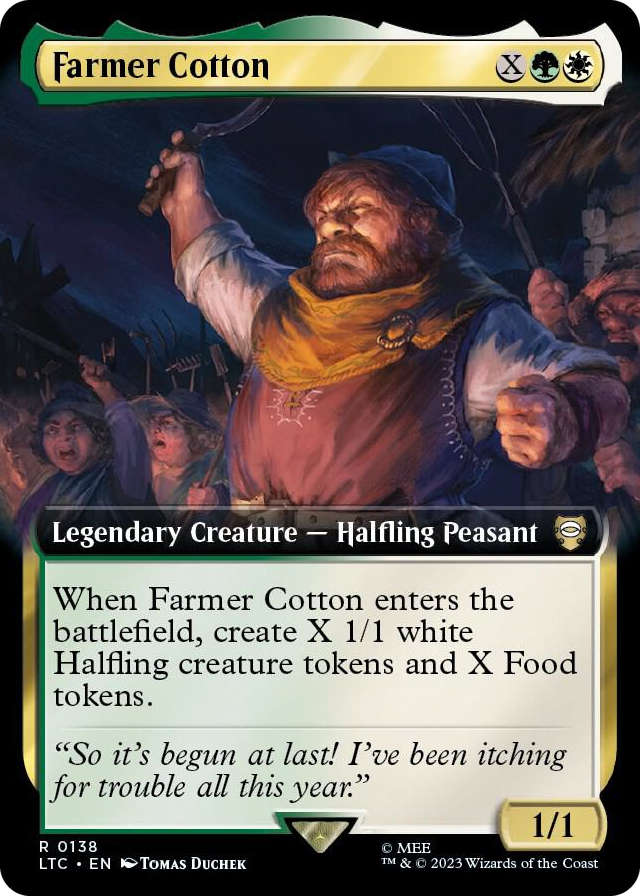 Farmer Cotton (Extended Art) #138 R - Commander: The Lord of the Rings: Tales of Middle-earth Pokemon card