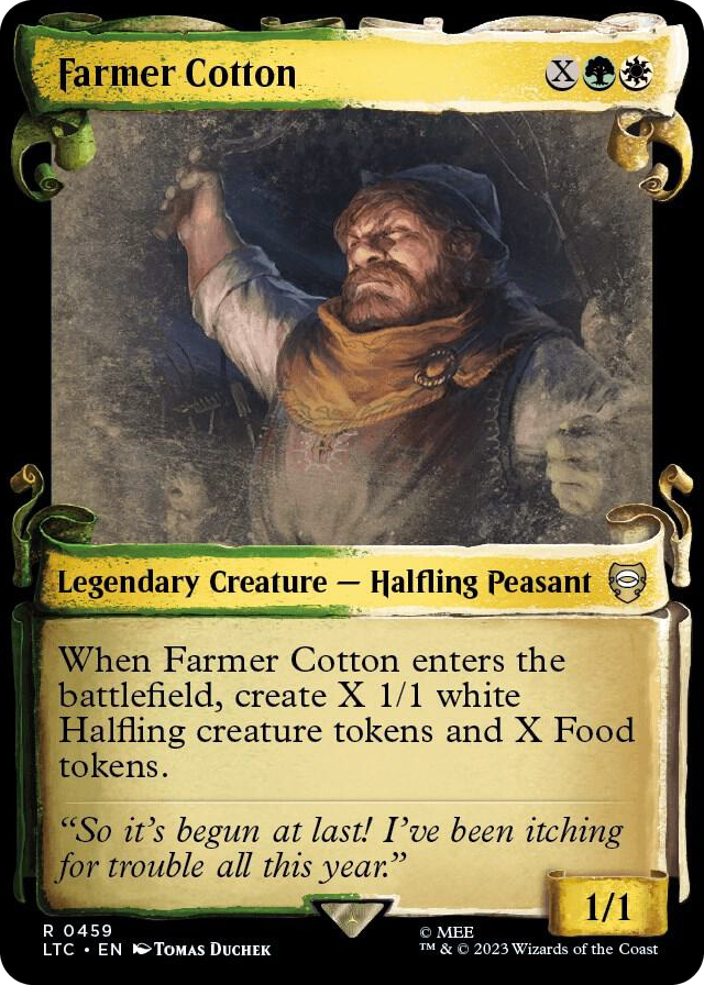 Farmer Cotton (Showcase Scrolls) #459 R - Commander: The Lord of the Rings: Tales of Middle-earth Pokemon card