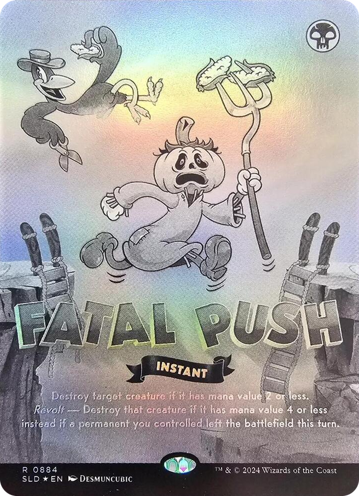 Fatal Push (0884) (Black & White Foil) #884 R - Secret Lair Drop Series Pokemon card