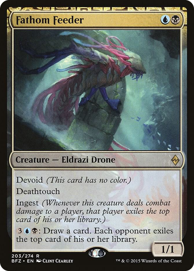 Fathom Feeder #203 R - Battle for Zendikar Pokemon card
