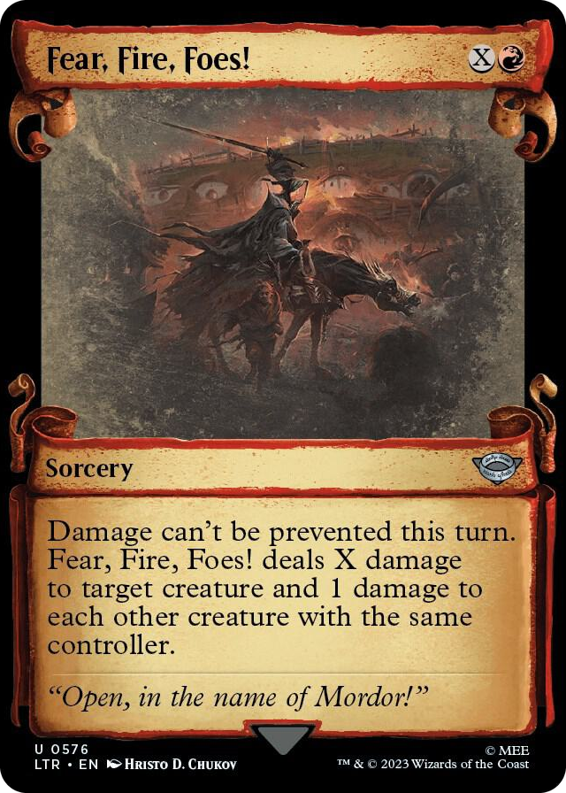 Fear, Fire, Foes! (Showcase Scrolls) #576 U - Universes Beyond: The Lord of the Rings: Tales of Middle-earth Pokemon card