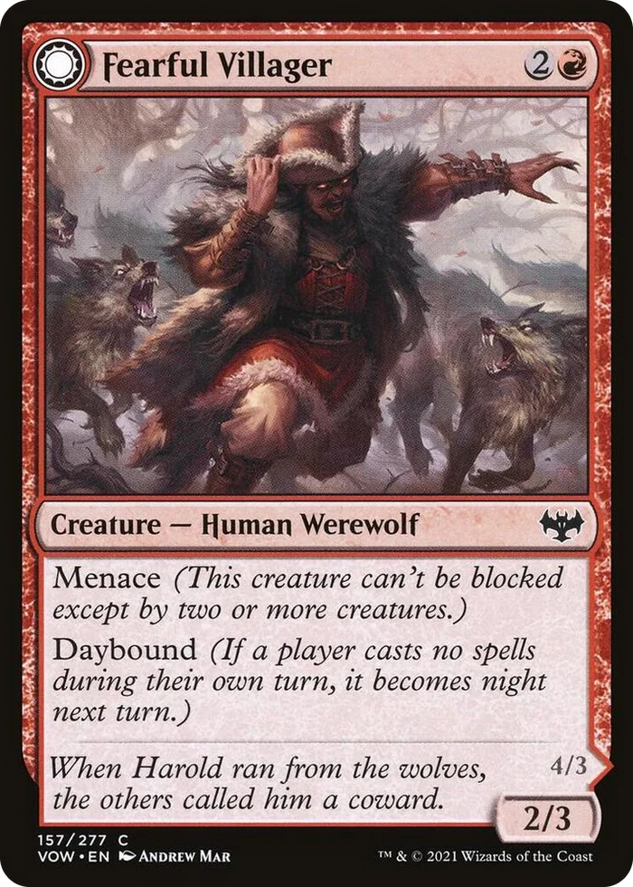 0157 Fearful Villager C Innistrad: Crimson Vow