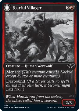 0424 Fearful Villager C Innistrad: Double Feature