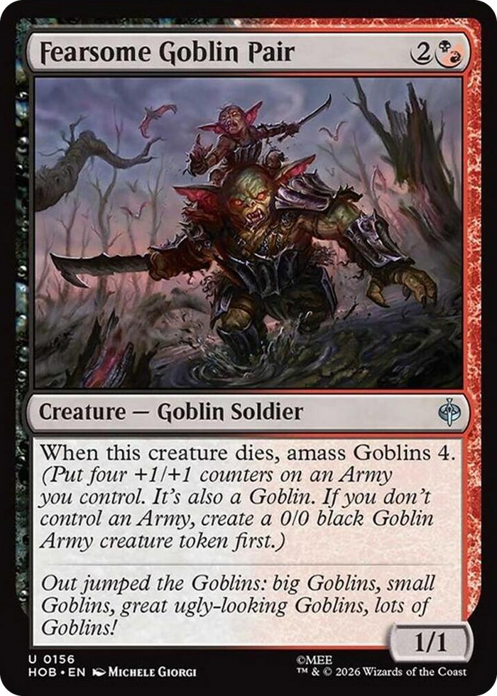 Fearsome Goblin Pair #156 U - The Hobbit Pokemon card