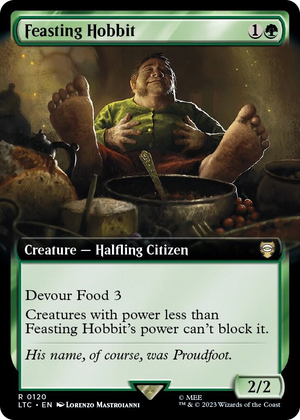 0120 Feasting Hobbit (Extended Art) R Commander: The Lord of the Rings: Tales of Middle-earth