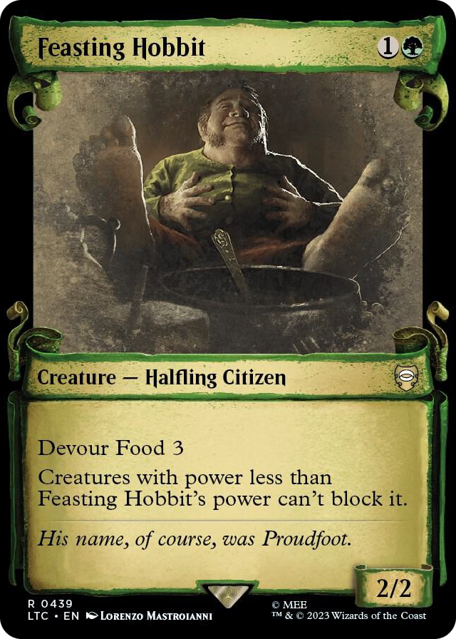 Feasting Hobbit (Showcase Scrolls) #439 R - Commander: The Lord of the Rings: Tales of Middle-earth Pokemon card