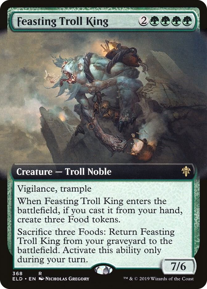 0368 Feasting Troll King (Extended Art) R Throne of Eldraine