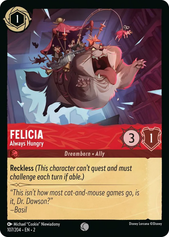 Felicia - Always Hungry #107 Common - Rise of the Floodborn Pokemon card