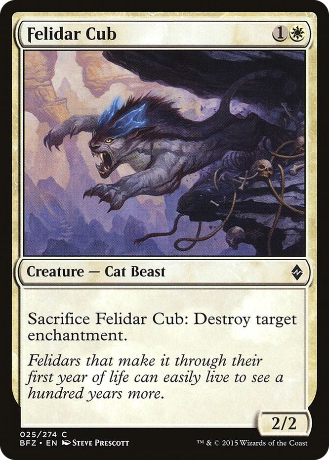 Felidar Cub #25 C - Battle for Zendikar Pokemon card