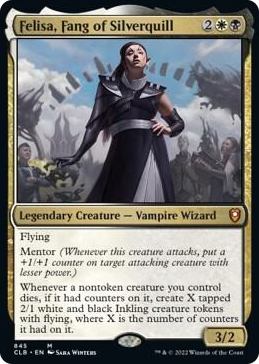 Felisa, Fang of Silverquill #845 M - Commander Legends: Battle for Baldur's Gate Pokemon card