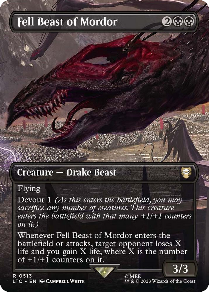 Fell Beast of Mordor (Borderless) #513 R - Commander: The Lord of the Rings: Tales of Middle-earth Pokemon card