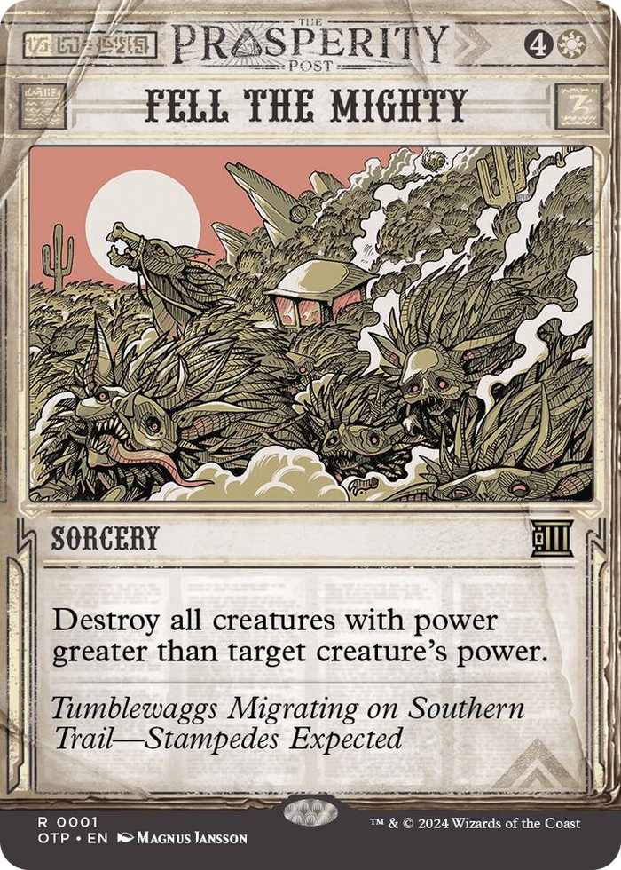 Fell the Mighty #1 R - Outlaws of Thunder Junction: Breaking News Pokemon card