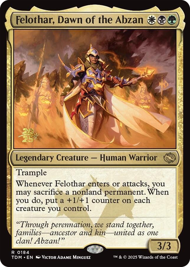 0184 Felothar, Dawn of the Abzan R Prerelease Cards