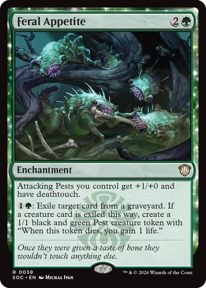 Feral Appetite #38 R - Commander: Secrets of Strixhaven Pokemon card