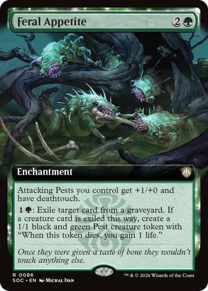 Feral Appetite (Extended Art) #86 R - Commander: Secrets of Strixhaven Pokemon card