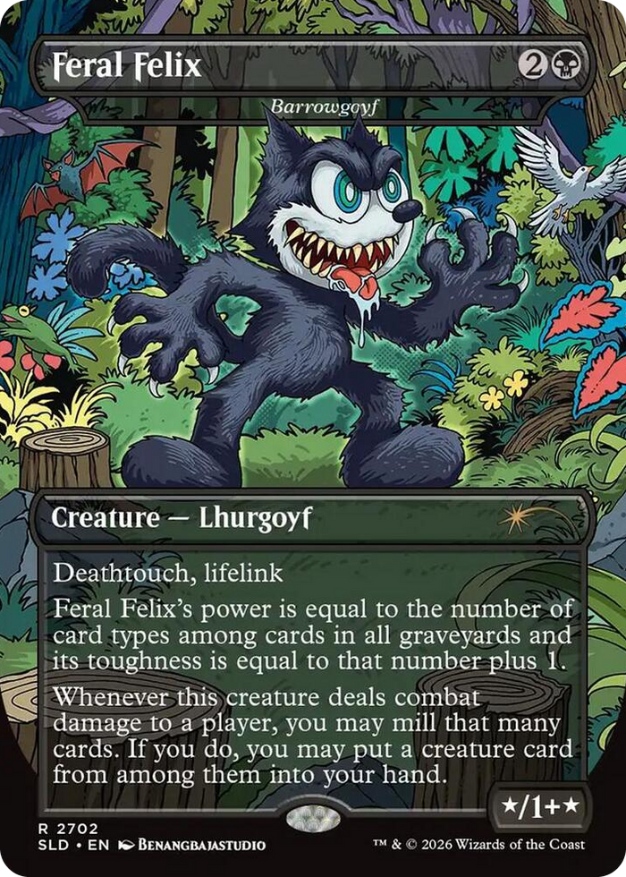 Feral Felix  - Barrowgoyf #2702 R - Secret Lair Drop Series Pokemon card