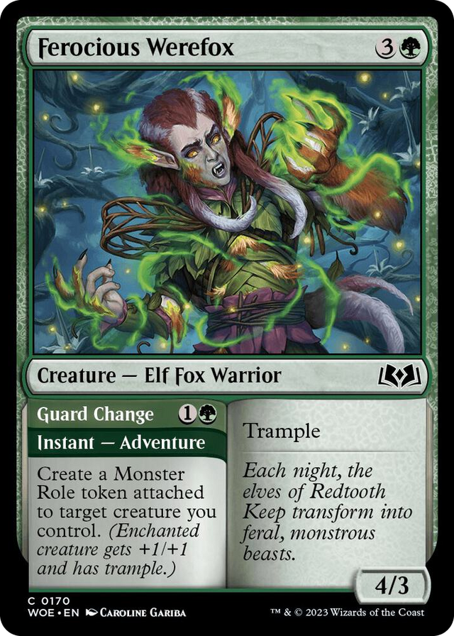 0170 Ferocious Werefox C Wilds of Eldraine