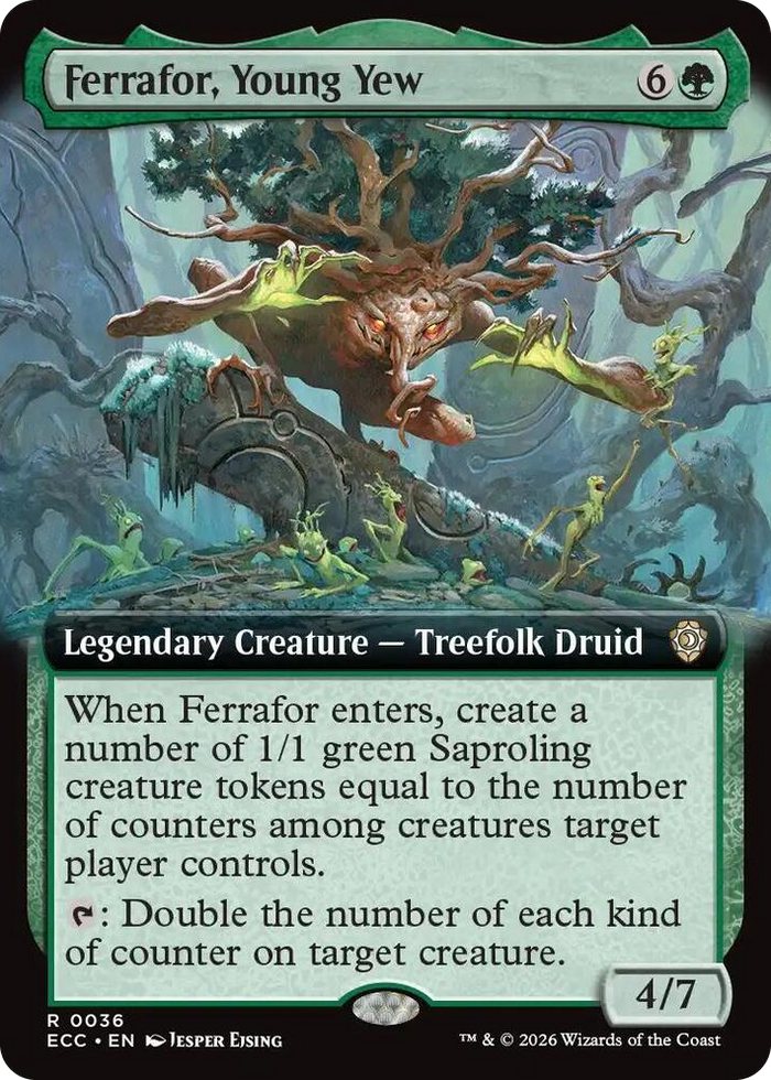 Ferrafor, Young Yew (Extended Art) #36 R - Commander: Lorwyn Eclipsed Pokemon card