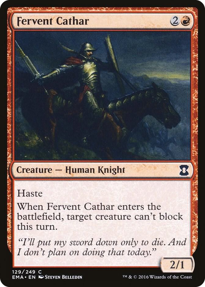 Fervent Cathar #129 C - Eternal Masters Pokemon card