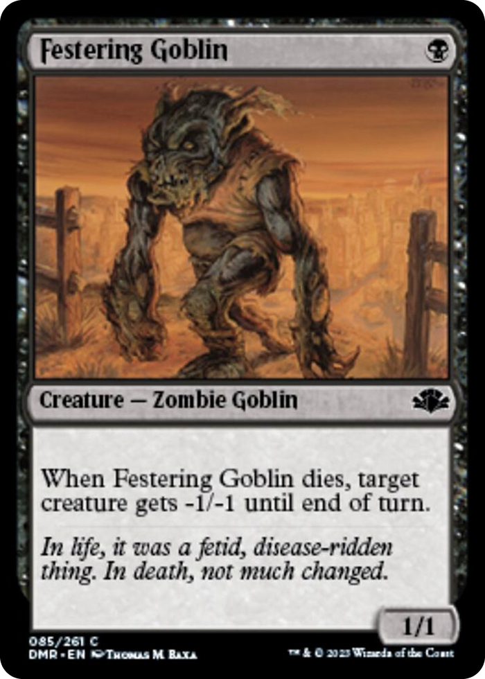 Festering Goblin #85 C - Dominaria Remastered Pokemon card