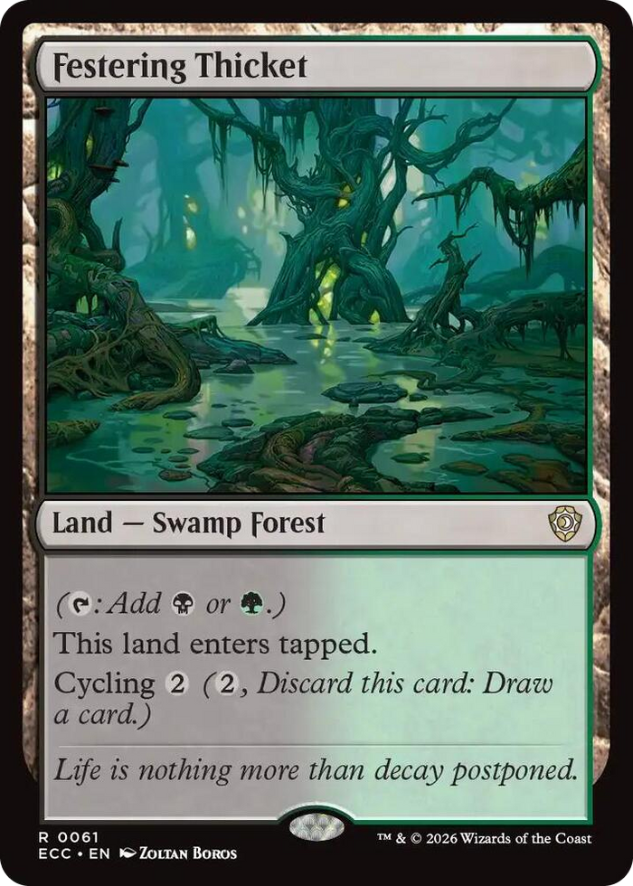 Festering Thicket #61 R - Commander: Lorwyn Eclipsed Pokemon card