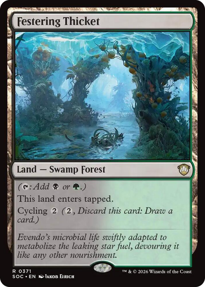 Festering Thicket #371 R - Commander: Secrets of Strixhaven Pokemon card