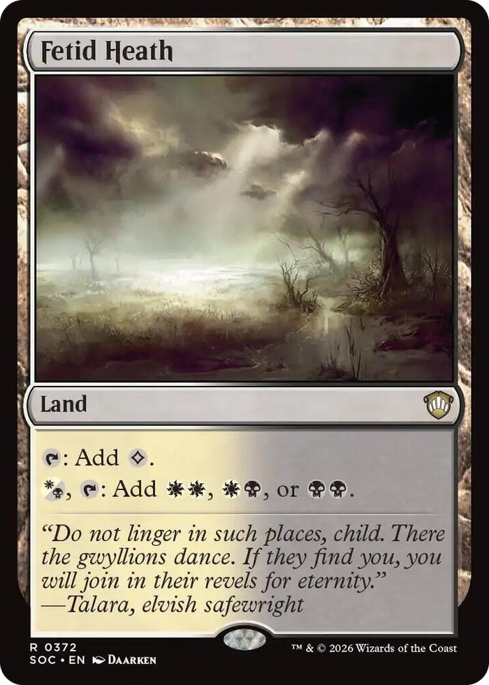 Fetid Heath #372 R - Commander: Secrets of Strixhaven Pokemon card