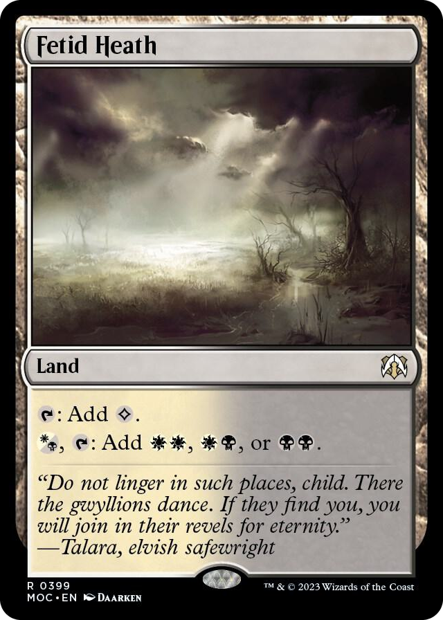Fetid Heath #399 R - Commander: March of the Machine Pokemon card
