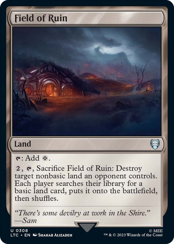 Field of Ruin #308 U - Commander: The Lord of the Rings: Tales of Middle-earth Pokemon card