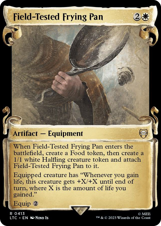 Field-Tested Frying Pan (Showcase Scrolls) #413 R - Commander: The Lord of the Rings: Tales of Middle-earth Pokemon card