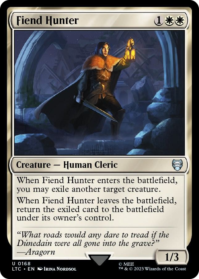 Fiend Hunter #168 U - Commander: The Lord of the Rings: Tales of Middle-earth Pokemon card