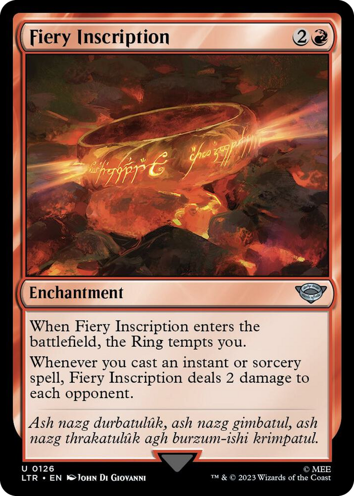 Fiery Inscription #126 U - Universes Beyond: The Lord of the Rings: Tales of Middle-earth Pokemon card