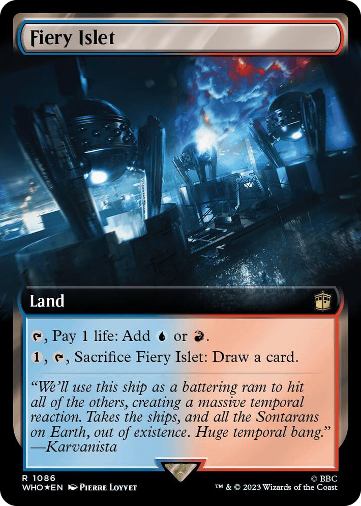 1086 Fiery Islet (Extended Art) (Surge Foil) R Universes Beyond: Doctor Who
