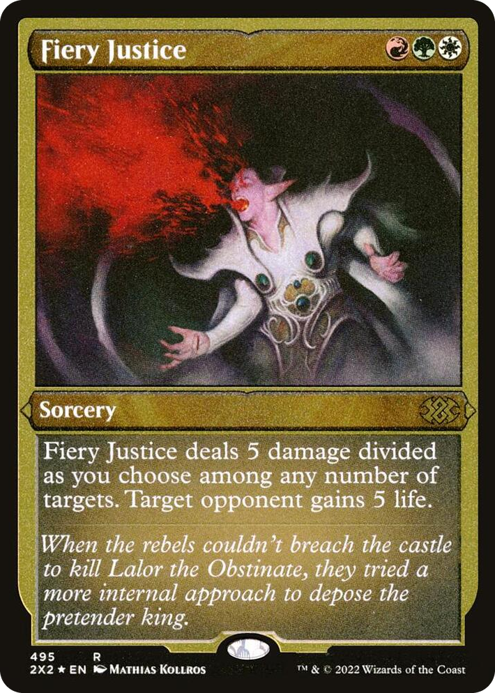 0495 Fiery Justice (Foil Etched) R Double Masters 2022