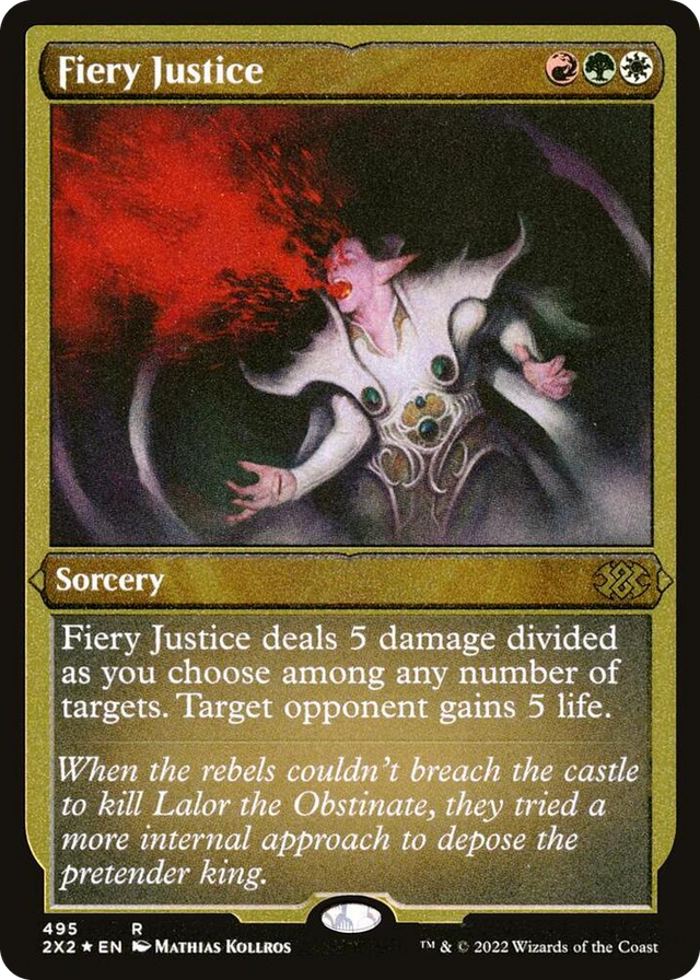 0495 Fiery Justice (Foil Etched) R Double Masters 2022