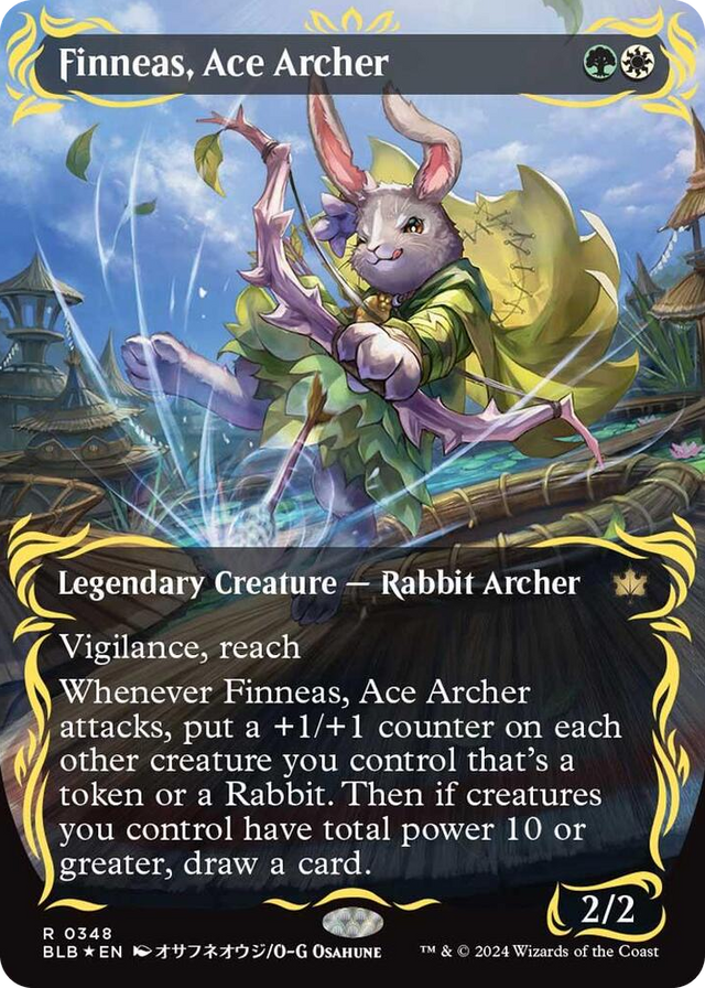 0348 Finneas, Ace Archer (Borderless) (Raised Foil) R Bloomburrow