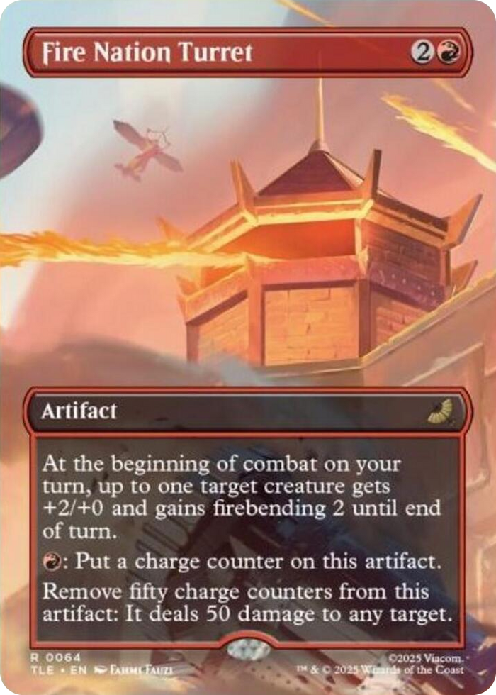 Fire Nation Turret (Borderless) #64 R - The Last Airbender: Eternal-Legal Pokemon card
