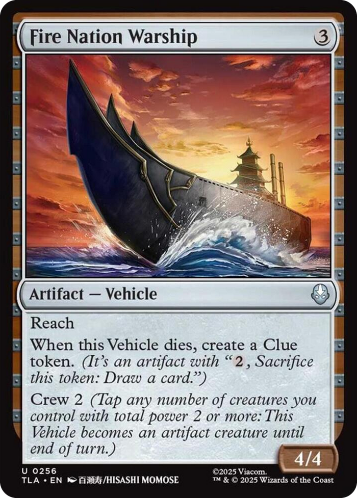 Fire Nation Warship #256 U - The Last Airbender Pokemon card