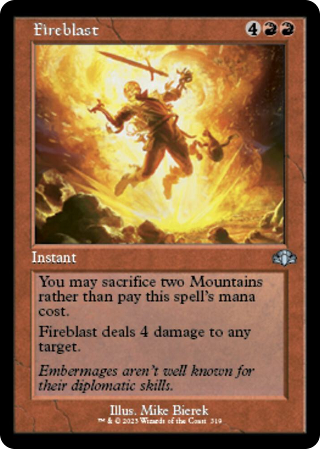 0319 Fireblast (Retro Frame) U Dominaria Remastered
